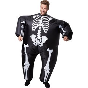 dressforfun - Zelfopblaasbaar kostuum skelet - verkleedkleding kostuum halloween verkleden feestkleding carnavalskleding carnaval feestkledij partykleding - 301315