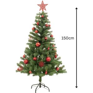 Kerstboom 150 cm - kerstversiering - kerst boom - 39 accessoires - kunstkerstboom