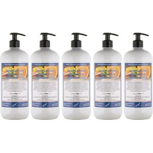 Bodylotion Sweet Orange & Cedarwood 1 Liter - met gratis pompje - set van 5 stuks - Voordeelverpakking