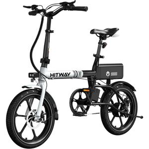 Hitway Elektrische Fiets BK35S - Trendy 16 Inch City Commuter EBike met Afneembare 36V 9Ah Lithium Batterij - Opvouwbaar E-Bike met 250W Motor