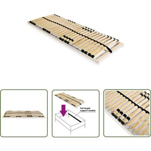 vidaXL Lattenbodem 70x200 cm - 28 Latten Lattenbodem - Slaapcomfort - Hout - Massief Hout - Beukenhouten Frame