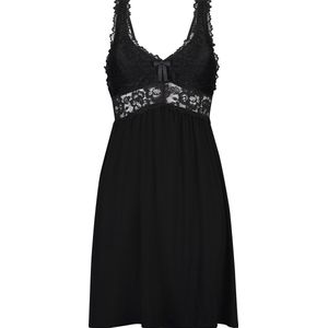 Hunkemöller Korte slipdress Negligé Nora Lace - zwart - Maat M