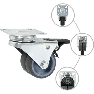 vidaXL 32 st Zwenkwielen dubbel 50 mm - Zwenkwiel - Zwenkwielen - Trolley Zwenkwiel - Trolley Zwenkwielen