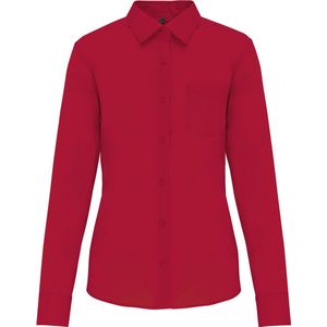 Blouse Dames 3XL Kariban Lange mouw Classic Red 65% Polyester, 35% Katoen