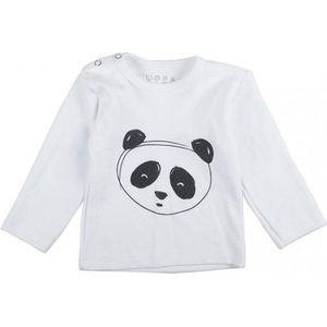 Plum Plum - T-shirt lange mouwen - Panda 'Always Hungry - Wit