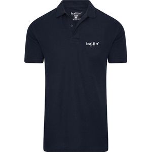 Heren Polo SS met Ballin Est. 2013 Basic Polo Print - Blauw - Maat XL