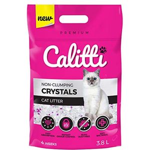 Calitti - Silikat Katzenstreu | Premium Crystals Silikatstreu | Antibakteriell Katzensand | 3,8 L = 1,65 KG