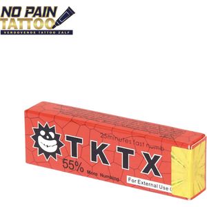 NO PAIN TATTOO® TKTX - Rood 55% - Tattoo crème - verdovende Creme - Tattoo zonder pijn - Snelwerkend en langdurig -Zalf voor tattoo -10 g