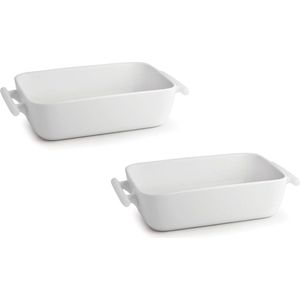 BonBistro Ovenschaal Yong Squito - 20 x 14 x 6 cm / 1.1 Liter - Wit - 2 stuks