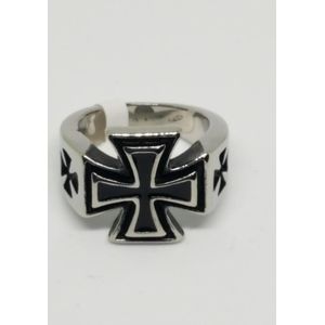 RH-Jewelry. Stalen heren ring. Ijzeren kruis maat 20