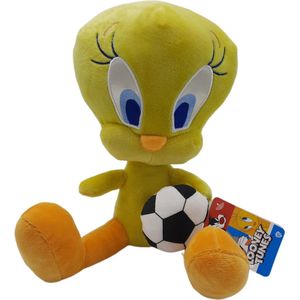 Tweety - Knuffel - Looney Tunes Sport - Pluche - Voetbal - 27 cm