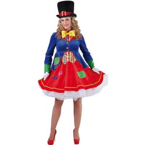 Clown & Nar Kostuum | Wilde Gekke Circus Clown | Vrouw | Large | Carnaval kostuum | Verkleedkleding