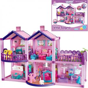 WOOPIE Poppenhuis - Poppenhuizen - barbie huis - poppenhuisinrichting - 120 stuks