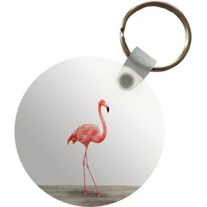 Sleutelhanger - Dieren - Flamingo - Roze - Plastic - Rond - Uitdeelcadeautjes