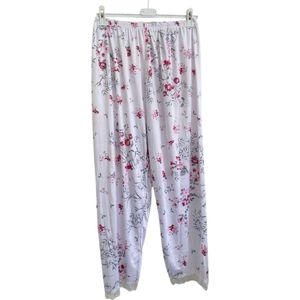 FINE WOMAN® Pyjama Broek met kanten bies 721 M 38-40 wit/roze