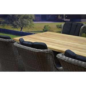 Darwin Geneva dining tuinset 240x100xH77 cm 7 delig grijs teak