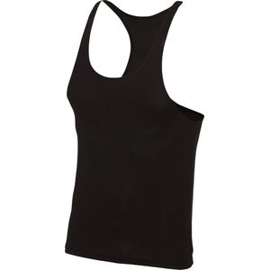 Zwart sport/fitness shirt/tanktop voor heren - Sportkleding - Fitness shirt/hemd - Bodybuilder tanktops/haltertops - Sportshirts 56
