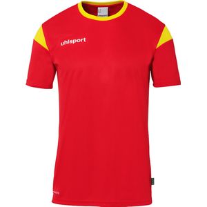 Uhlsport Squad 27 Shirt Korte Mouw Heren - Rood / Geel | Maat: 2XL
