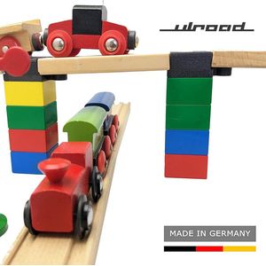 ULROAD 10 stuks rails voor houten treinbaanspoor - geschikt voor brio - bruggen rails adapter-connector, geschikt voor duplo rails stenen, trein-rail bruggen
