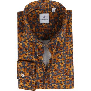 Blue Industry - Overhemd Bloemen Bruin - Heren - Maat 39 - Slim-fit