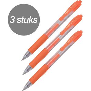 Pilot G-2 – Gel Ink Neon Oranje Rollerball pen 3 stuks – Medium Tip