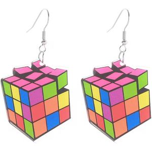 Retro Oorbellen - Rubiks Cubes