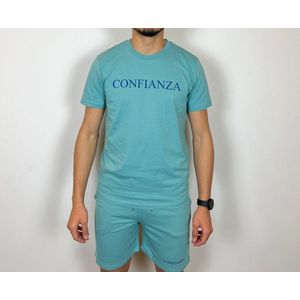 Confianza Clothing- Teal Monstera Summer Set- Duurzaam- kinderarbeid vrij- Maat L