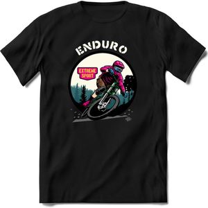 Enduro | TSK Studio Mountainbike kleding Sport T-Shirt | Roze | Heren / Dames | Perfect MTB Verjaardag Cadeau Shirt Maat S