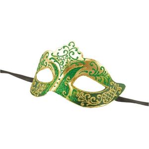Venetiaans masker glitter groen