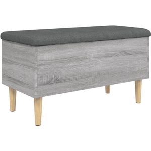 vidaXL Opbergbankje 82x42x46 cm bewerkt hout grijs sonoma eikenkleurig - Opbergbankje - Opbergbankjes - Schoenenbankje - Halbankje