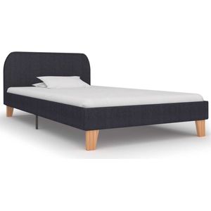 vidaXL Bedframe Stof Donkergrijs 90x200 cm Klassieke Bedframe - Bedframe Grijs - Tweepersoon Bedframe - Stoffen Bedframe - Metalen Bedframe - Bedframe 90x200