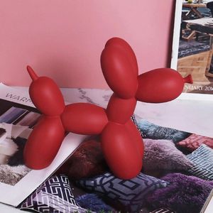 BaykaDecor - Uniek Beeld Ballon Hond - Jeff Koons Replica Balloon Dog - Grappige Kunst - PopArt - Hond Beeldje - Mat Rood - 21 cm