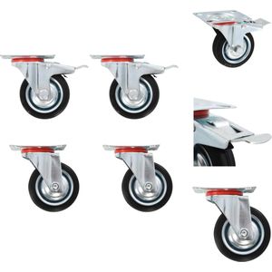 vidaXL Zwenkwiel - Zwenkwielen - Trolley Zwenkwiel - Trolley Zwenkwielen - Zwenkwielen 4 st 75 mm