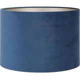 Light & Living Cilinder Lampenkap Velours - Petrol Blue - Ø50x38cm - voor Tafellampen, Staande lamp, Hanglampen