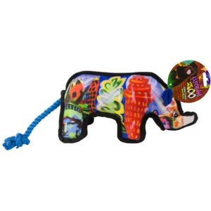 Urban Zoo Super Tough Rope Rhino – Hondenspeelgoed met flosstouw – Super stek canvas -Neushoorn – Large