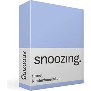 Snoozing - Flanel - Kinderhoeslaken - Ledikant - 60x120 cm - Hemel