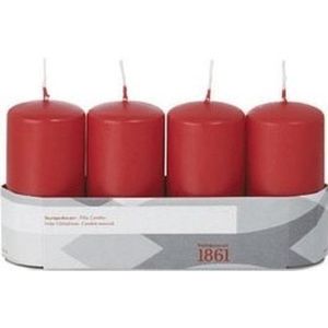 20x Rode cilinderkaars/stompkaars 5 x 10 cm 18 branduren - Geurloze kaarsen - Woondecoraties