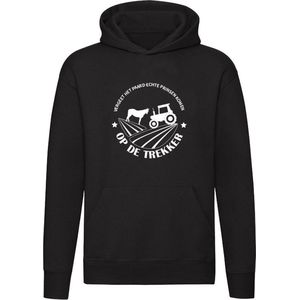 Vergeet het paard - echte prinsen komen - op de trekker Hoodie | boer | boerderij | trekker | tractor | boeren | veeteelt | landbouw | trui | sweater | unisex