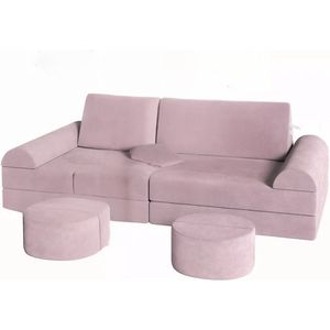 Kindersofa deluxe - Roze - Kinderbank - Kinderzetel - Kinderspeelbank - Voor Peuters en Kinderen - Zitbank fauteuil