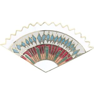Behave® Broche driehoek design wit emaille 5 cm