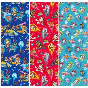 Assortiment 6 rollen Inpakpapier Paw Patrol - 200x70cm - 55gsm - plasticvrij - 3 assorti.