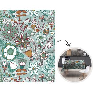 Tafelkleed - Tafellaken - 130x170 cm - Bohemian - Winter - Bloemen - Patroon - Binnen en Buiten