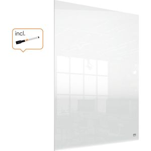 Nobo Draagbaar, Droog Uitwisbaar Mini Whiteboard voor Bureau of aan de Muur -  600 x 450 Millimeter - Inclusief  Whiteboard Marker En Montage Pads - Transparant Acryl