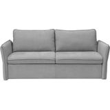 Vente-unique Express-driezitsslaapbank van grijze stof, bed 140 cm CELTARI