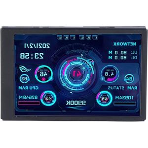 360° Rotatie 35 Inch IPS USB Minischerm voor AIDA64 Computertemperatuurweergave - Plug-and-play - PC CPU RAM HDD Datamonitor - Volledige Kijkhoek - Type C Subscherm - Itx-behuizing .