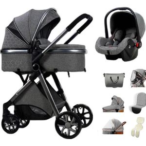 Techlumin - 3 in 1 Buggy - Kinderwagen 3 in 1 - Buggy - Baby accessoires - Autostoel - Opvouwbaar - 6 Extraatjes - Grijs