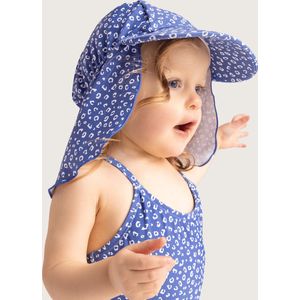 Swim Essentials - UV Zonnehoed Baby - Blauw Panterprint - 2-4 jaar