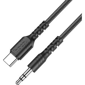 Hoco - USB C Audio Kabel 3.5mm Aux Audio Jack 1 Meter - Geschikt voor in de Auto - Zwart