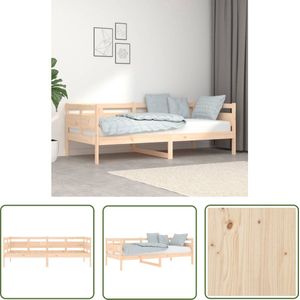 The Living Store Bedbank Grenenhout - Logeerbed en Bank - 193.5 x 96.5 x 66 cm - Geschikte matras 90 x 190 cm - Montage vereist