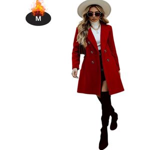 Bovista Mantel Dames - Tussenmantel - Jas - Mantelpakje - Trenchcoat - Overjas - Overcoat - Winter - Rood - M